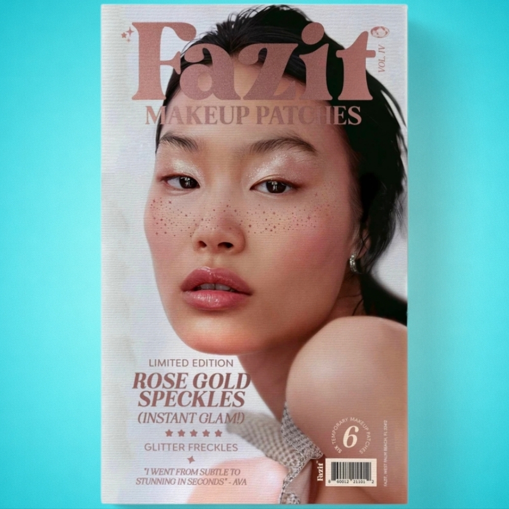 New FAZIT Rose Gold Freckles Glow Up Face Glitter Makeup